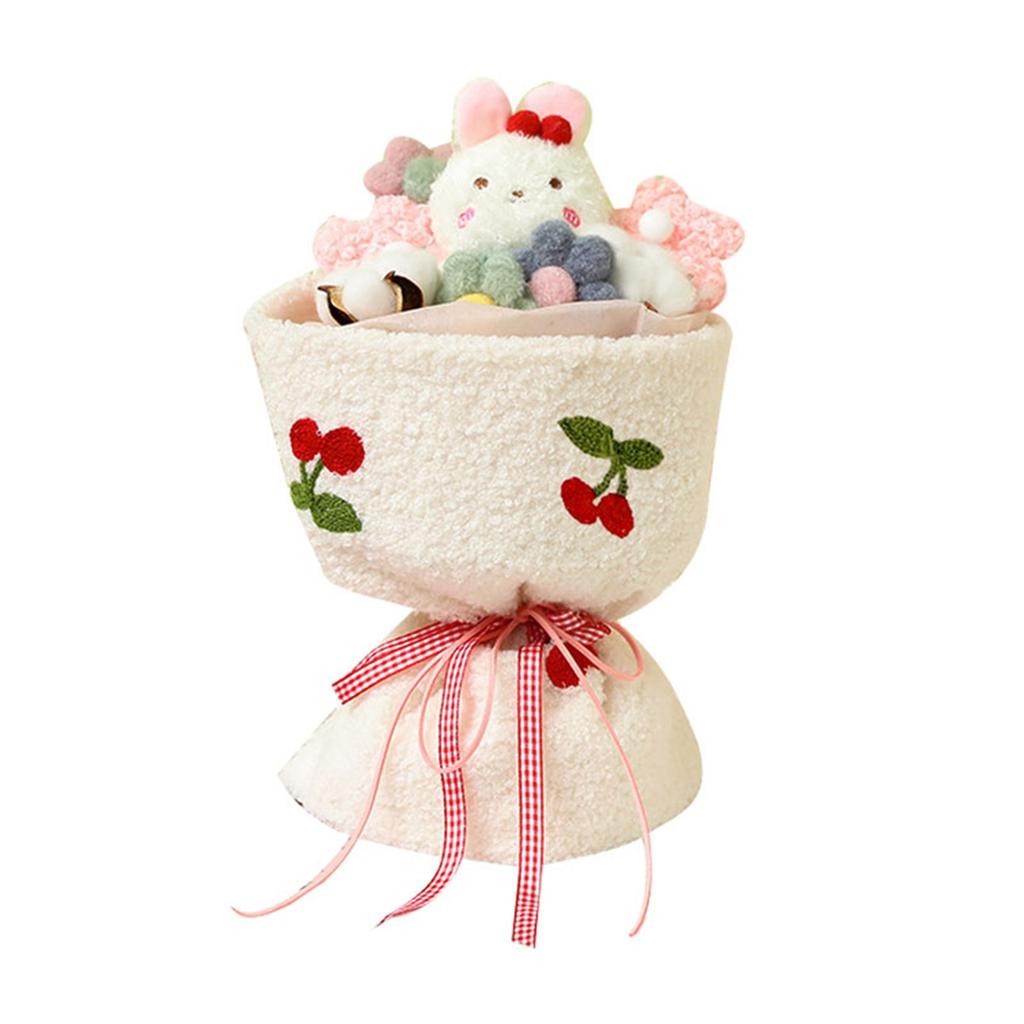 Plush Bouquet Toy Cute Cartoon Style Bright Colors Led String Light Stuffed Animals Bouquet For Birthday Valentine'S Day