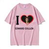 I Heart Edward Cullen Twilight Graphics Print Tee Shirt Unisexs Clothing Couples Fashion T Shirt Unisex Cotton Oversized Tshirt