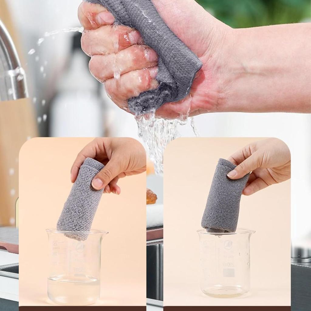 50 Pack Microfiber Cleaning Towels Roll, Tear-Away Reusable Rags, Ultra Absorbent Washable Cleaning Supplies