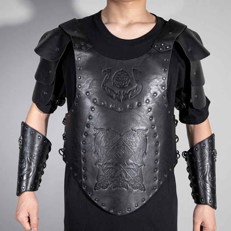 Halloween Medieval Vintage Shoulder Cape Steampunk Armor Cosplay Costume Prop