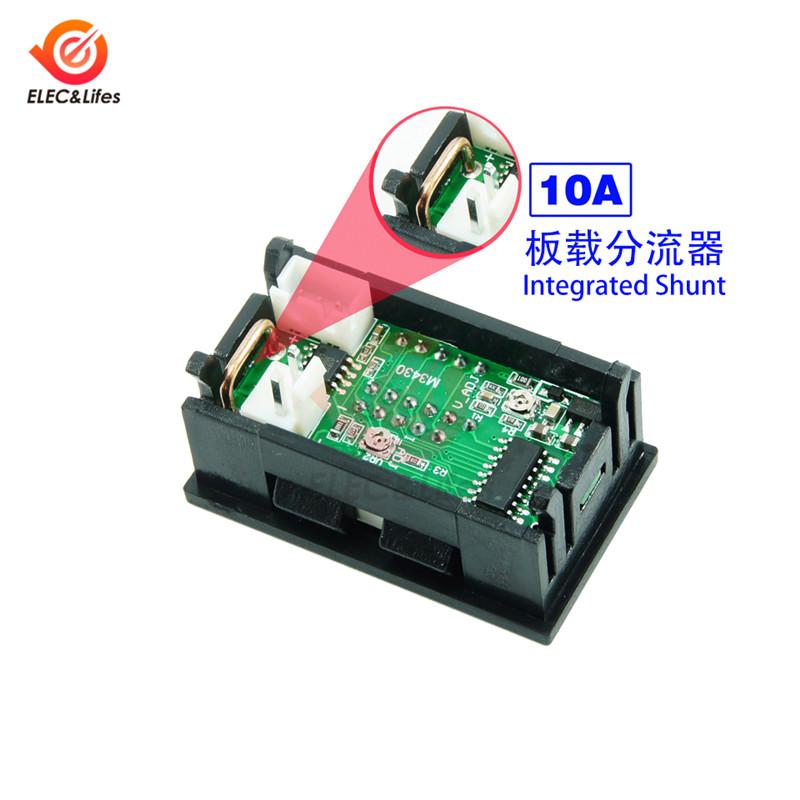 Mini Digital Car Voltmeter Ammeter DC 111V 11A 11A 111A LED Display Panel Amp Volt Voltage Current Meter Tester Detector