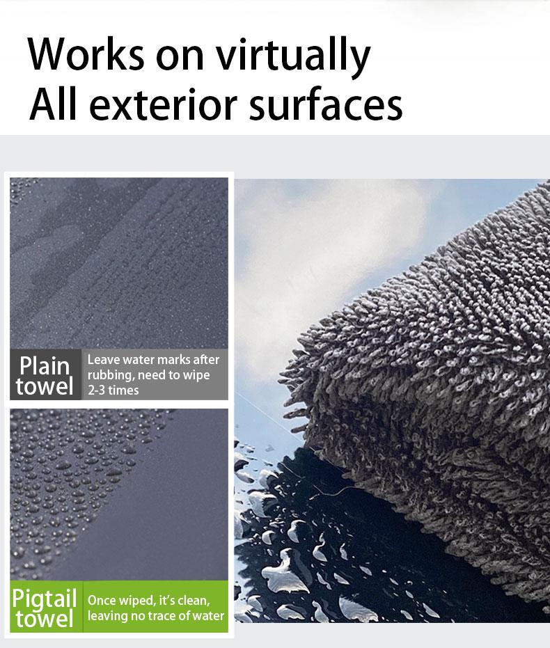 1200GSM 60*90CM Microfiber Car Drying Towel Edgeless Custom Packaging Absorbent Car Towel Twisted Quick-Dry Towel