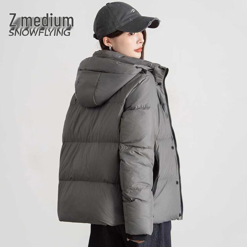 SNOWFLYING Women's Short Hooded Winter Down Jacket