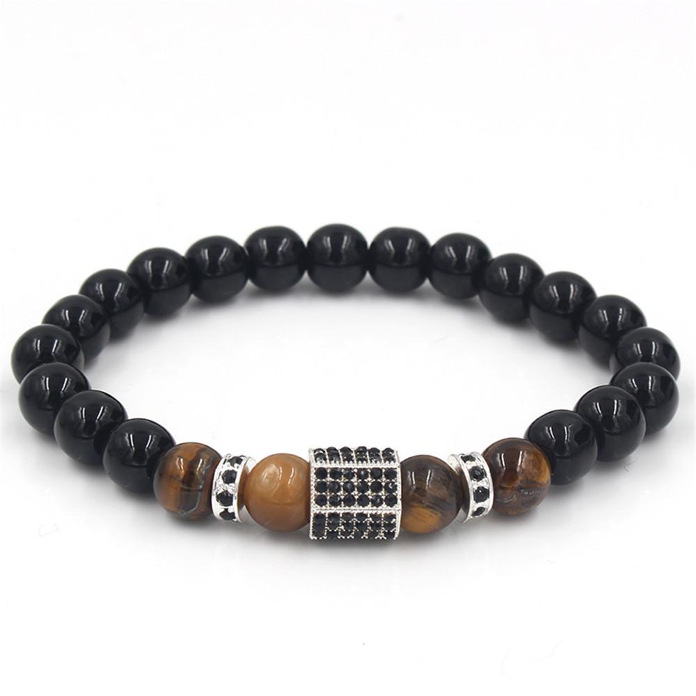 Geometric Alloy Micro Inlaid Diamond Car Wheel Bead Bracelet For Men And Women