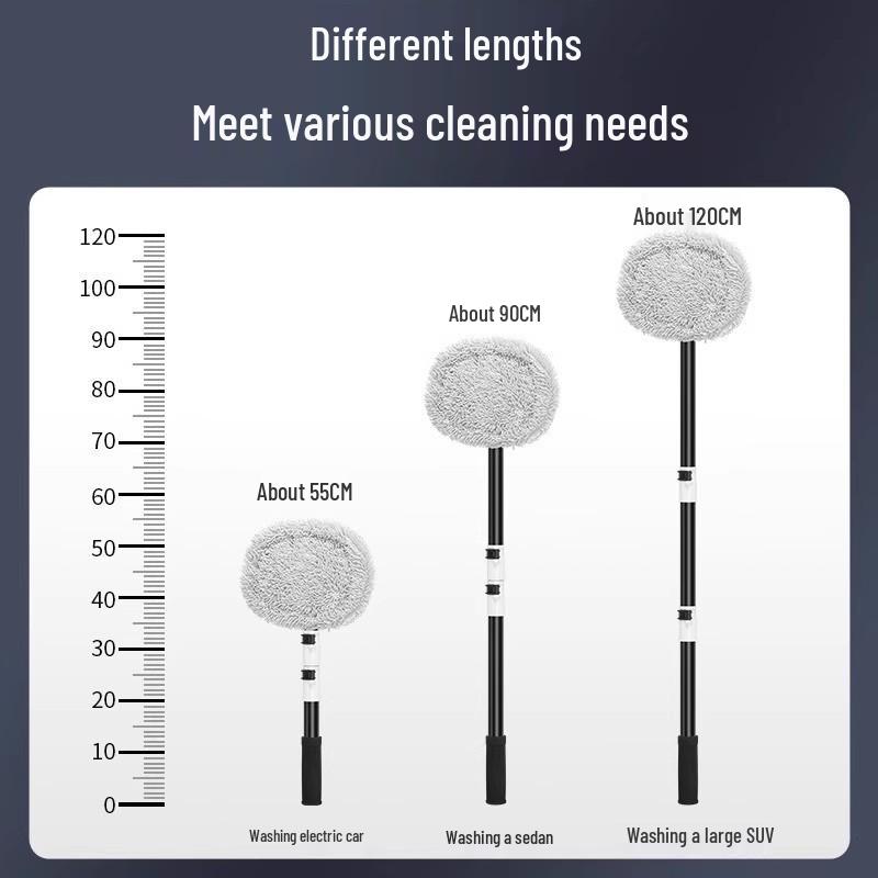 Retractable Bendable Car Wash Mop with Soft Anti-Scratch Bristles