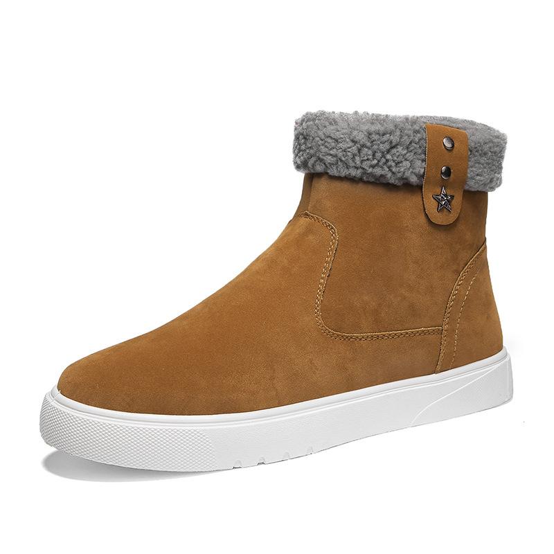 Northeast Outdoor Snow Boots, Winter Cotton Warm Fashion Casual Cotton Shoes Round Head Sleeve Martin Boots Men's S030