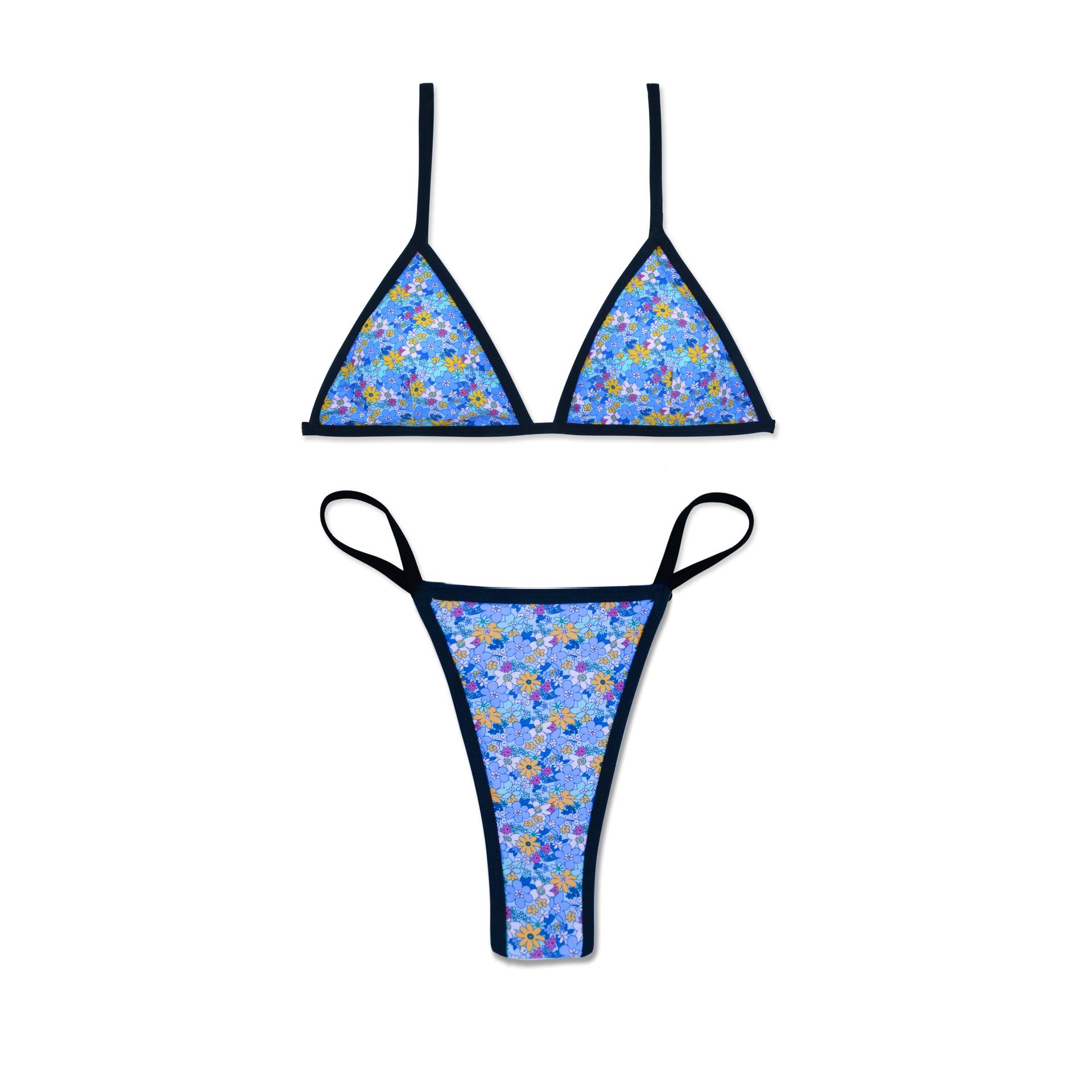 

Новый раздельный полосатый бикини сексуальный купальник с тремя точками XL синий