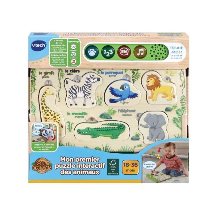 Jouet en bois interactif - VTECH - Mon Premier Puzzle des Animaux - FSC®