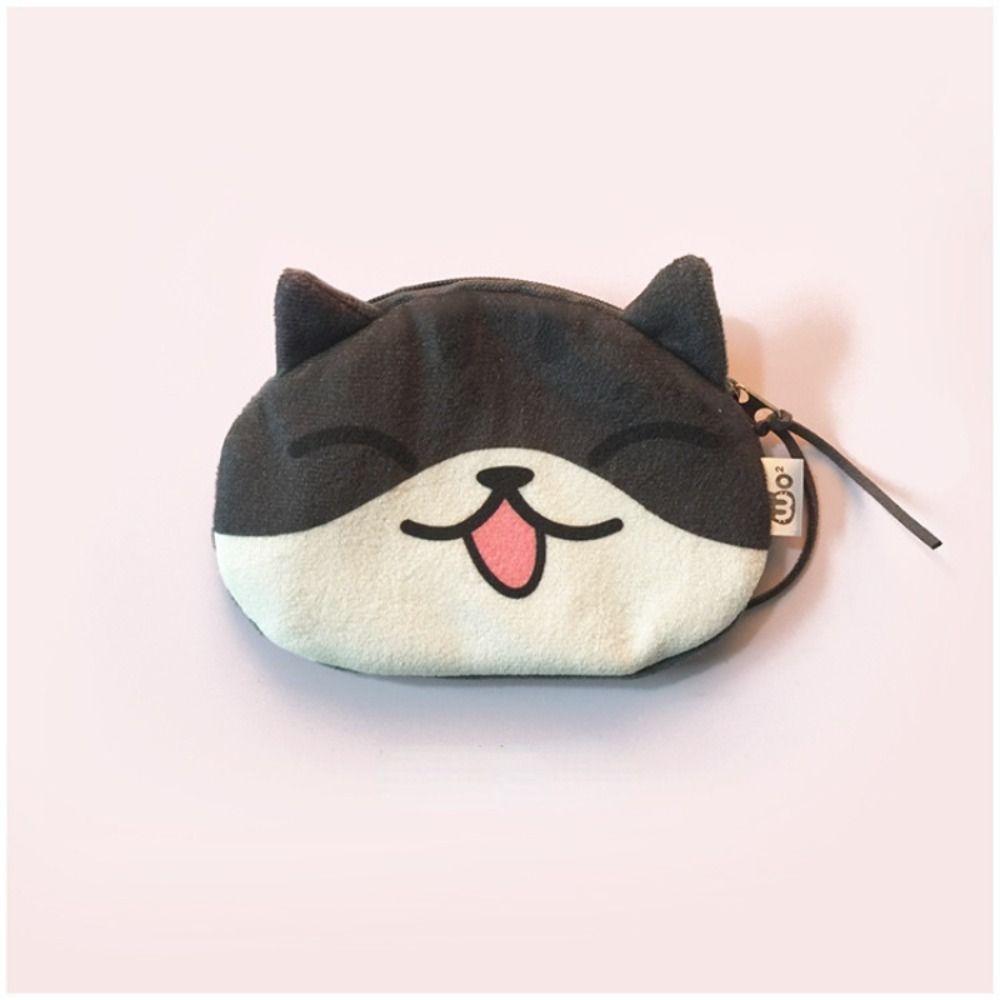 Cat Expression Cat Earphone Bags Cute Pattern Change Storage Bag Lipstick Cosmetic Bag  Children