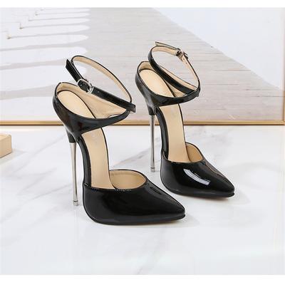 Zapatos Mujer 16cm Thin Heels Shoes Woman Pointed Toe Female Party Sandals Buckle Cosplay Punk Pumps Sandalia Feminina