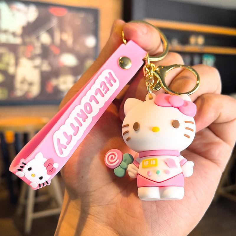 Kt Sanrio Keychain Kt Cat Figurine Kuramitsu Key Ring Student Small Gift Kawaii Cute Personalized Gifts Y2k Fashion Toys Anime