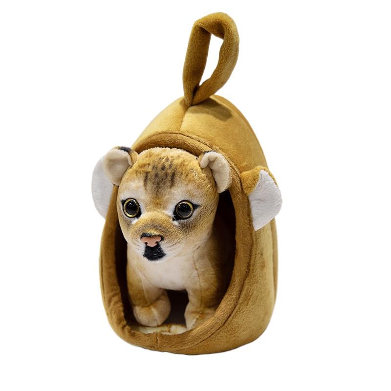 

1Pc 18CM Kawaii Animal Nests Plush Toy Simulation Tiger Lion Leopard Nest Plushie Doll Stuffed Soft Funny Birthday Gift