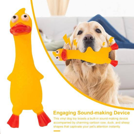 Vinyl Hundespielzeug mit Quietscher Cartoon Tierformen Haustiersicheres Kauspielzeug Hund