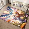 Adorable Cats Playing Amid Flowers and Butterflies Carpet Design Suitable for use as an anti-slip for living room bedroom sofas