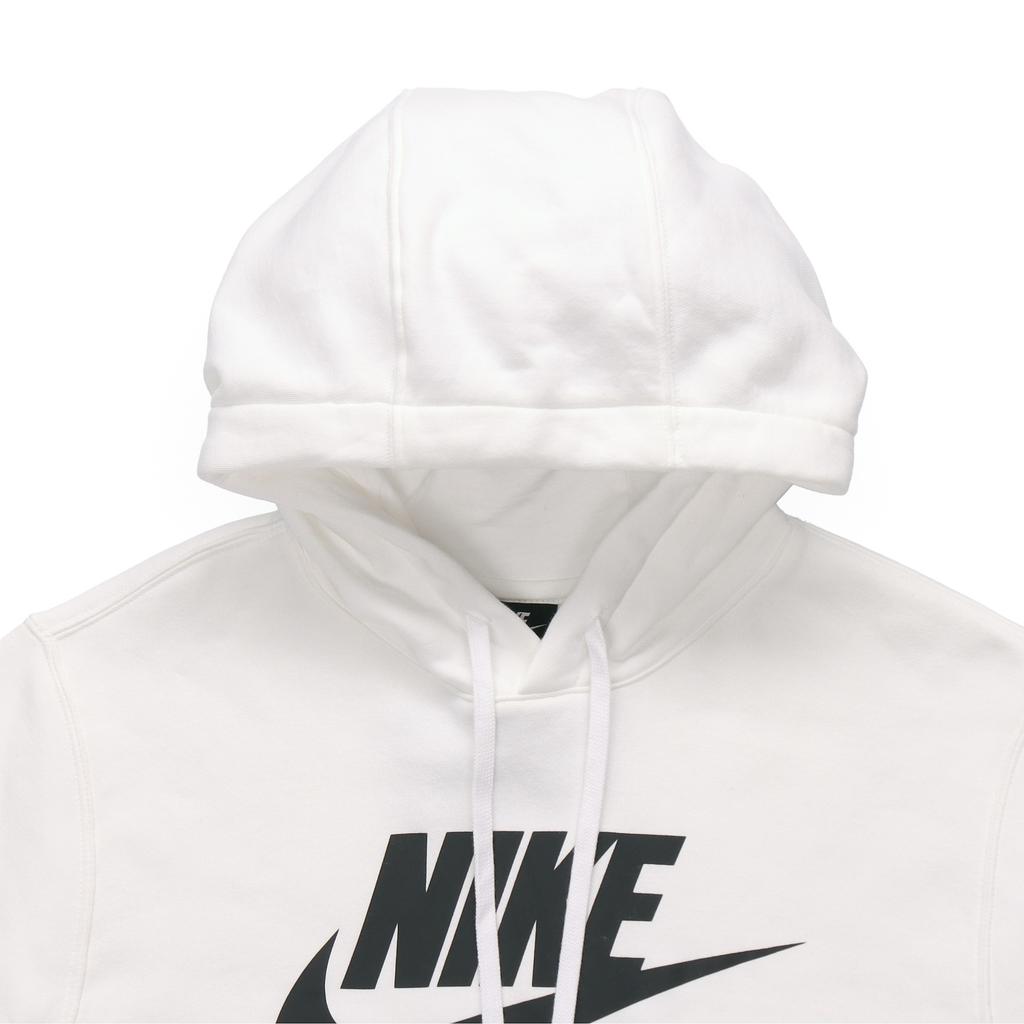 Nike Club Fleece Printed Pullover Hoodie Men Tops White BV2974-100