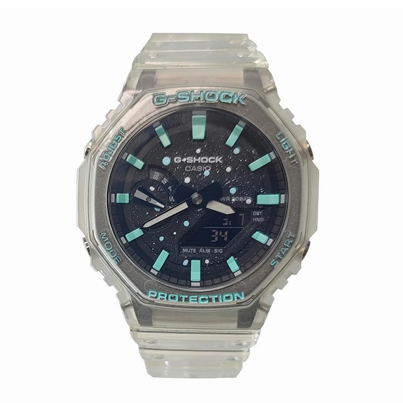 Casio Men Liquid Crystal,Analog Dual Display Series Black Watch GA-2100SKE-7A(Watch3--)