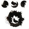 40cm Halloween Front Door Wreath Black Rose Handmade Decorative Versatile Decoration for