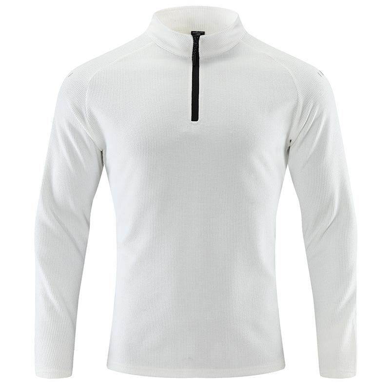 

Верхняя мужская осенняя футболка с длинными рукавами и полумолнией, мужская дышащая эластичная футболка для спорта и отдыха на открытом воздухе XL