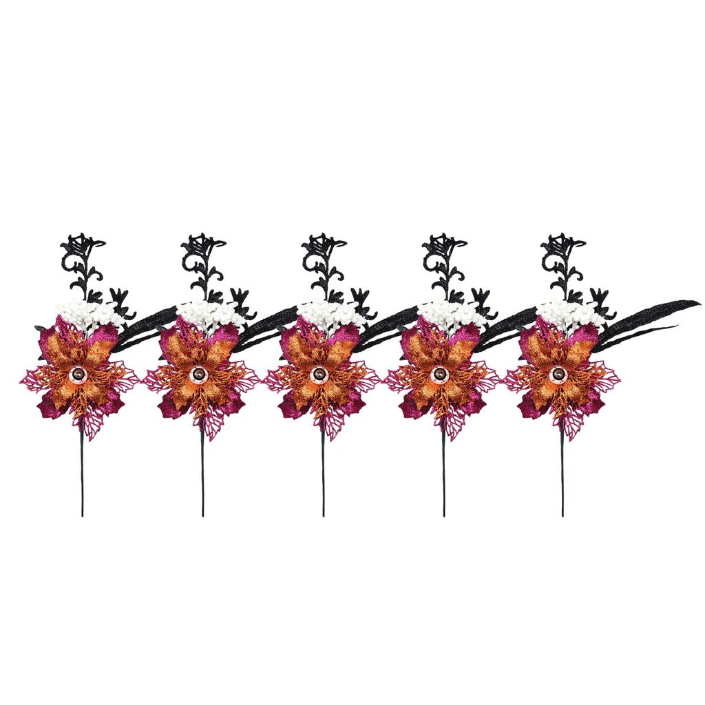 Halloween Decorative Picks with Black Bats and for Home Party Ornaments