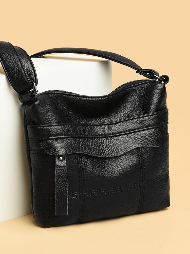 

Женская сумка Новая женская сумка через плечо Сумка через плечо Сумка для мамы Мягкая кожа чёрный