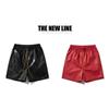Cuir Pur Noir Rouge Shorts Poches 2025 Été Homme Femme Haute Qualité Jaune Cordon de Serrage Plage Short Pantalon Culottes