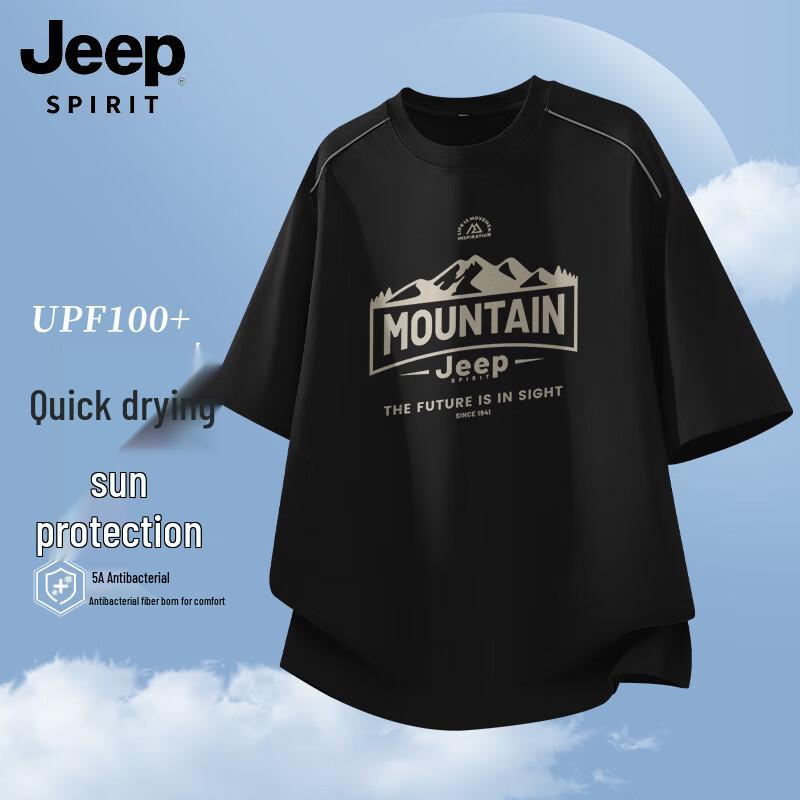JEEP SPIRIT Men s Quick-Dry Anti-UV Casual T-Shirt XL