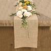 30cm Width Jute Linen Vintage Natural Table Runner Burlap Rustic Khaki Party Country Wedding Christmas Decoration Chair Decor