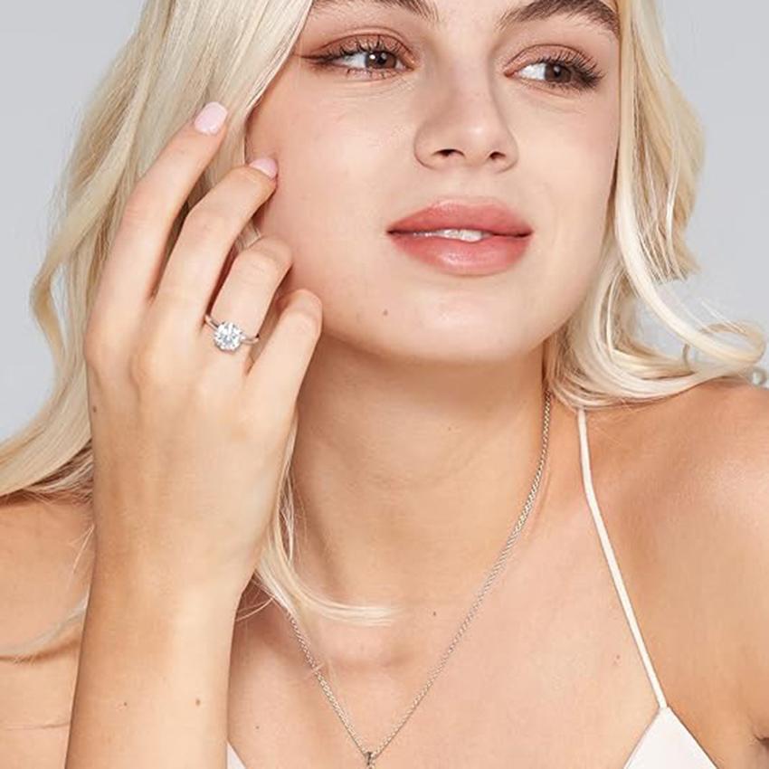 0.5-2.0ct White Round D-E Color VVS1-VS1 Clarity IGI Lab Diamond Engagement Rings 18K White Gold 4 Claw Solitaire Engagement Ring For Women