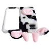 For Google Pixel 9 Pro Fold 5G Case Fluffy Cute Cow Winter Plush Inner TPU Phone Cover