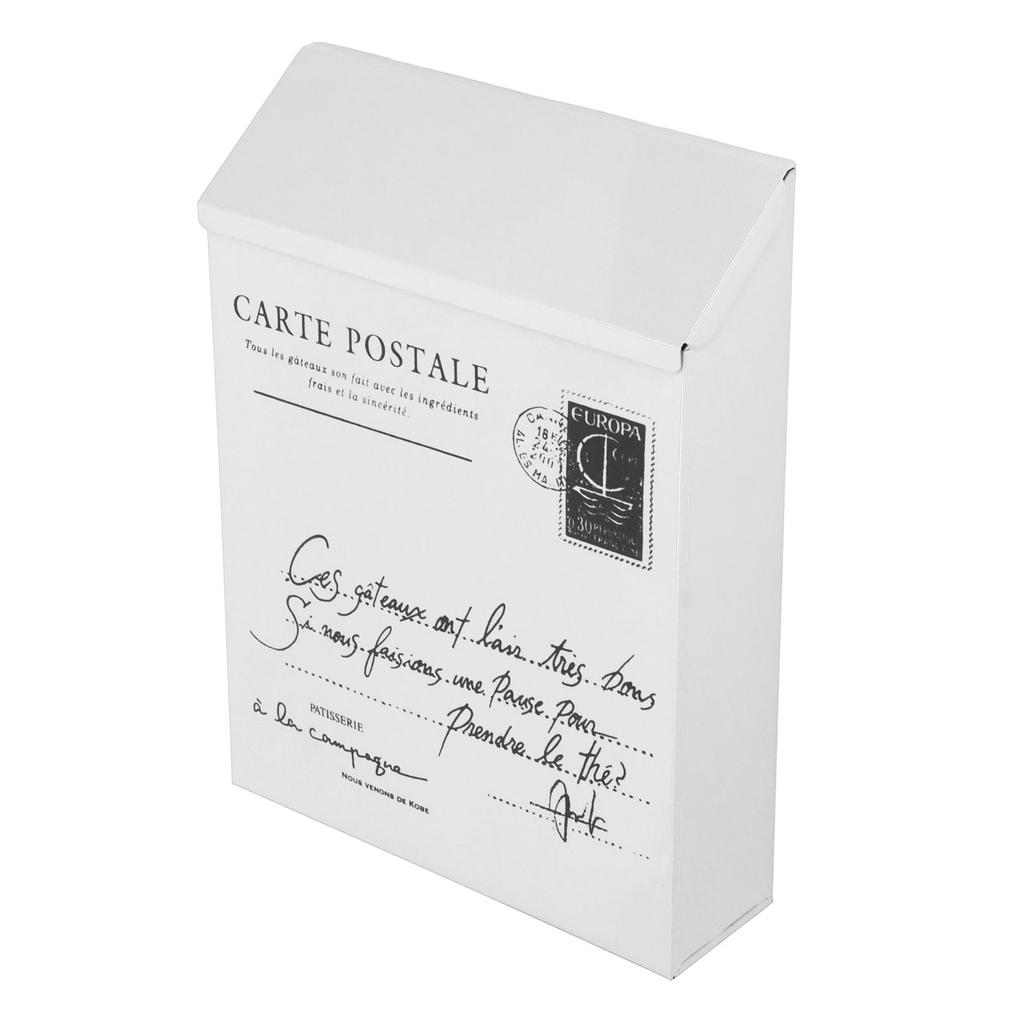 Iron Mailbox Wall Mounted Rustic Style Locked with 2 Keys 3 Hooks Waterproof Suggestion Box for Home Office