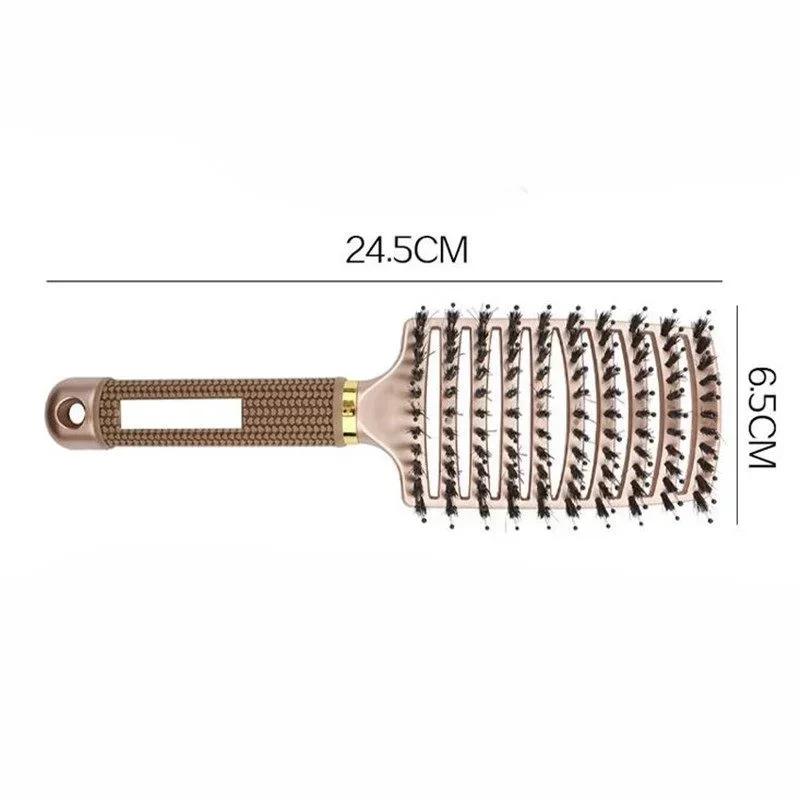 Bristle Nylon Massage Brush Wet Curly Straight Comb Professional Straight Curly Hair Styling Brush for Salon Home Use