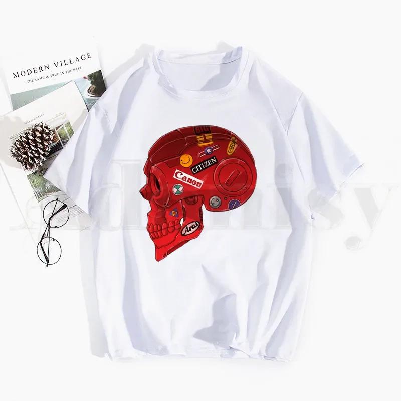 Akira Shotaro Kaneda Motociclista A Cápsula Japão Anime Camisetas Tops Camisetas Homens Mulheres Manga Curta Camiseta Casual Streetwear Engraçado