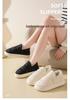 Waterproof Down Fabric Indoor Slippers for Men & Women - Warm, Closed-Heel, Autumn/Winter Style