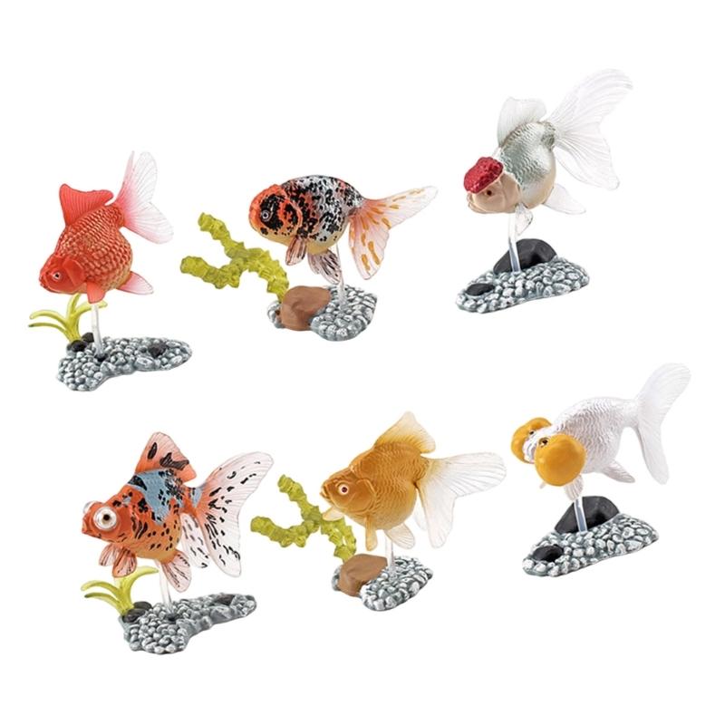 Interesting Animal Model Fish Colorful Statue Tiny Fish Animal Statues Aquarium Tanks Fish Figurines Ornaments