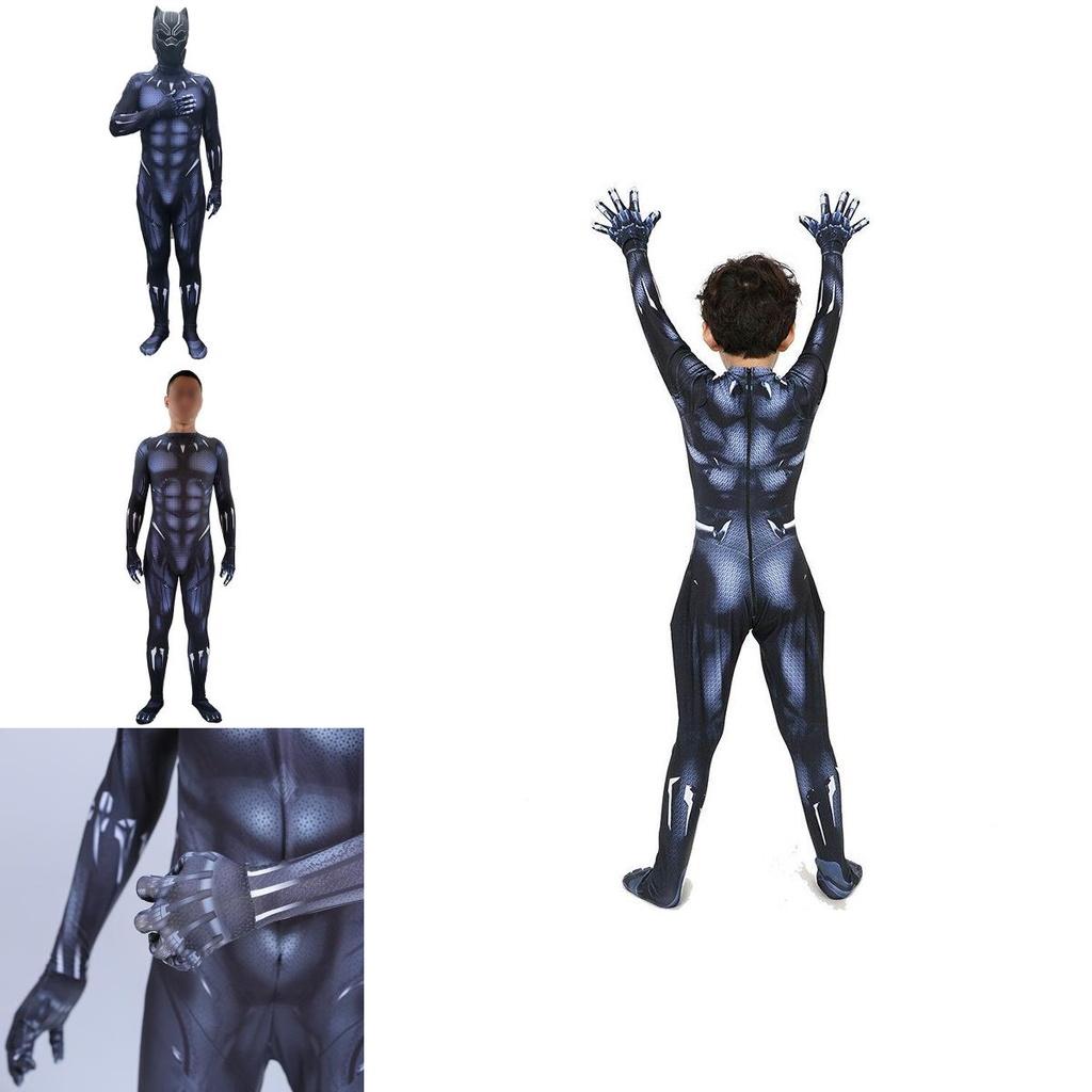 Macacão Cosplay de Super-Herói Pantera Negra de Qualidade Premium Para Adultos e Crianças