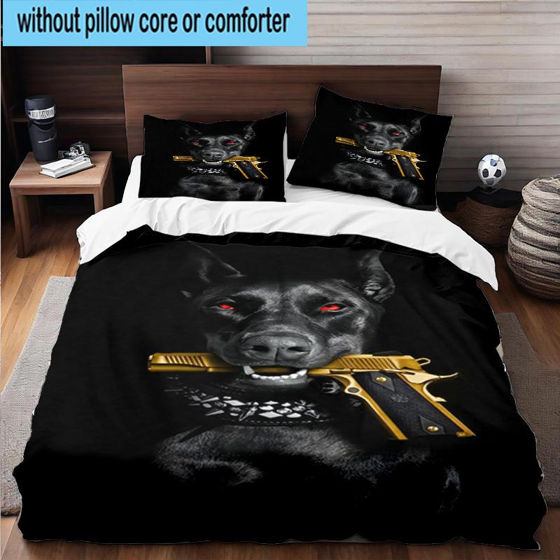 Diverse Dog Breeds Collage 3pcs Bedding,Including 1pc Duvet Cover And 2pcs Pillowcases Perfect for Christmas,Ideal for Bedroom, Dormitory