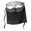 Masquerade Masque with Mesh Veil for Men And Women Mardi Gras Cosplay Masque for Halloween Venetian Ball Party