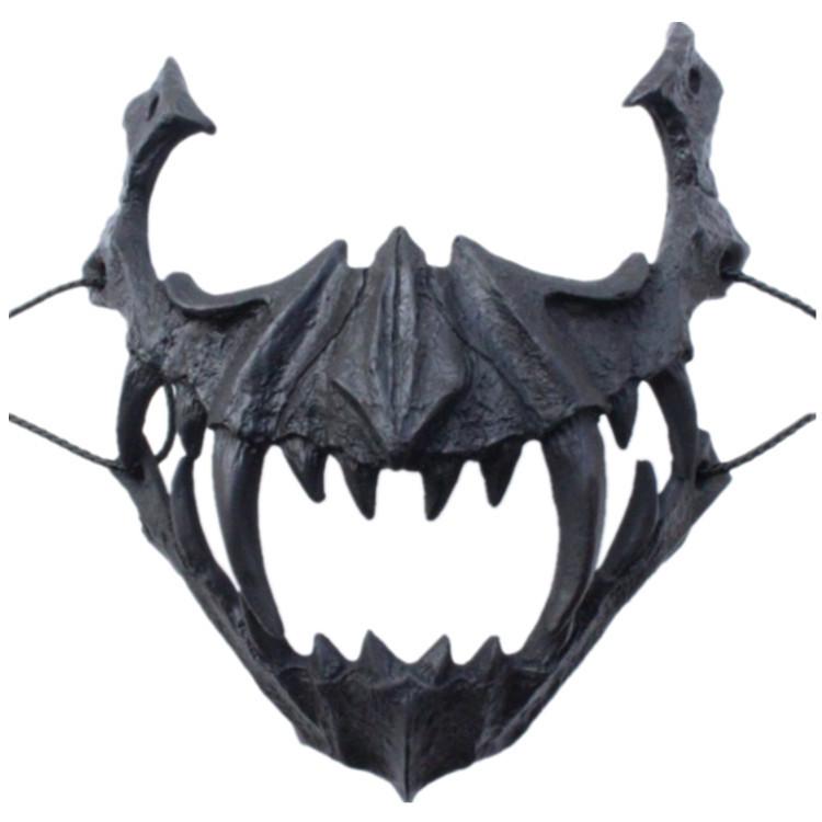 Stylish Black And White Tiger And Yaksha Masks For Role Playing And Holiday Celebrations