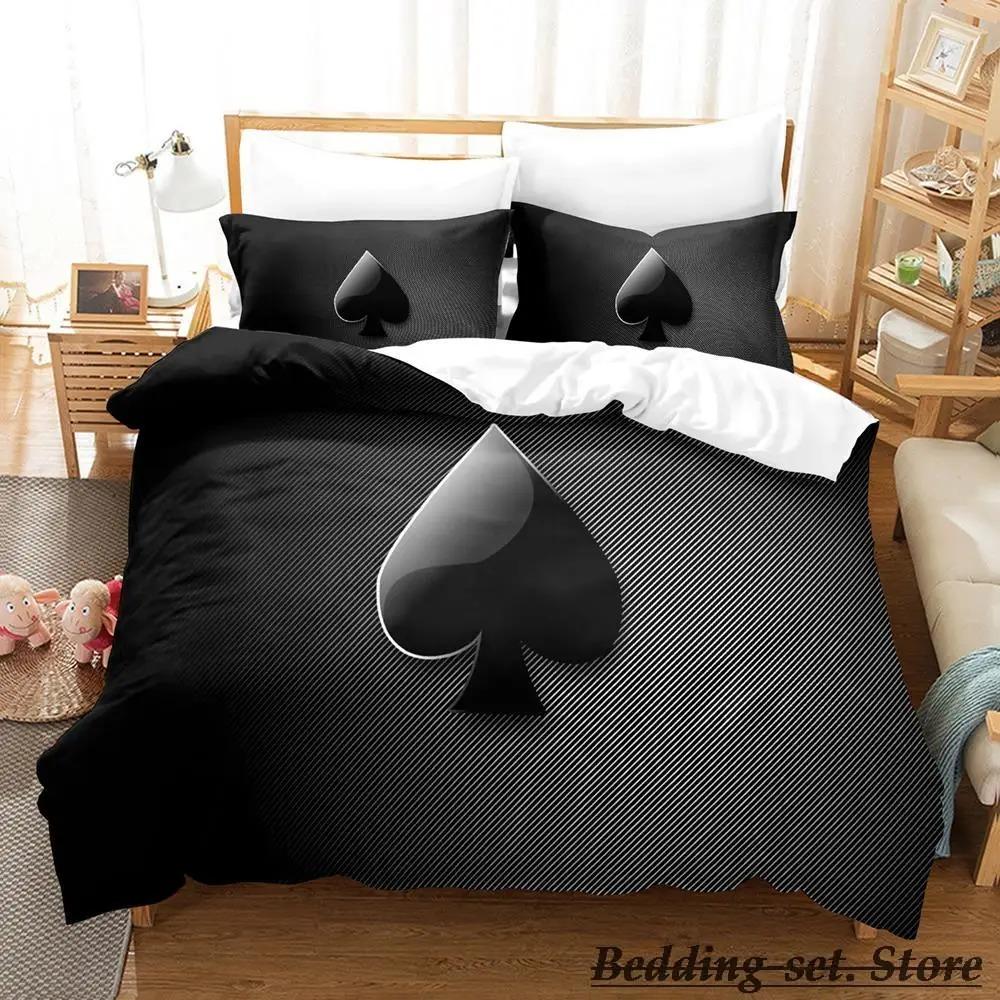 HIGH CARD Poker Bedding Set Single Twin Full Queen King Size Anime Duvet Cover for Adult Kid Bedroom