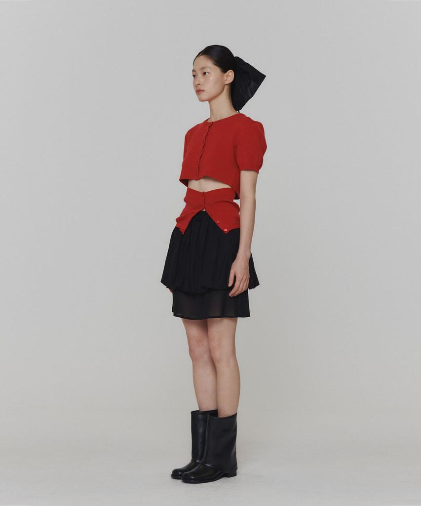 Amomento Sheer Layered Skirt_Black