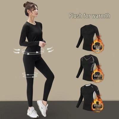 Women's Quick-Dry Yoga and Running Long-Sleeve Suit for Autumn/Winter Outdoor Activities