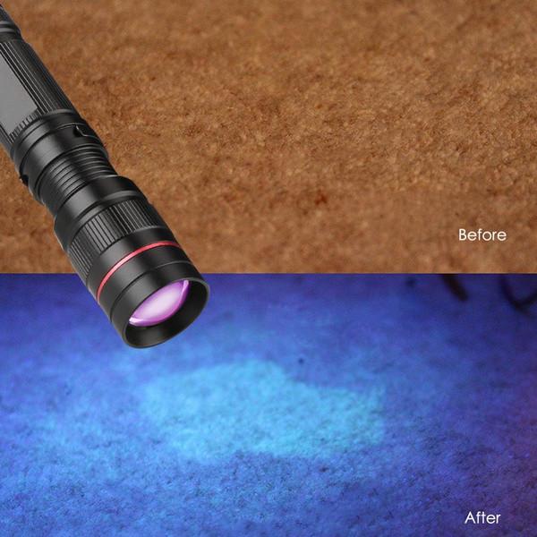New Adjustable Led Uv Flashlight For Currency Verification Makeup Baby Items Fluorescent Detection Mini Uv Torch