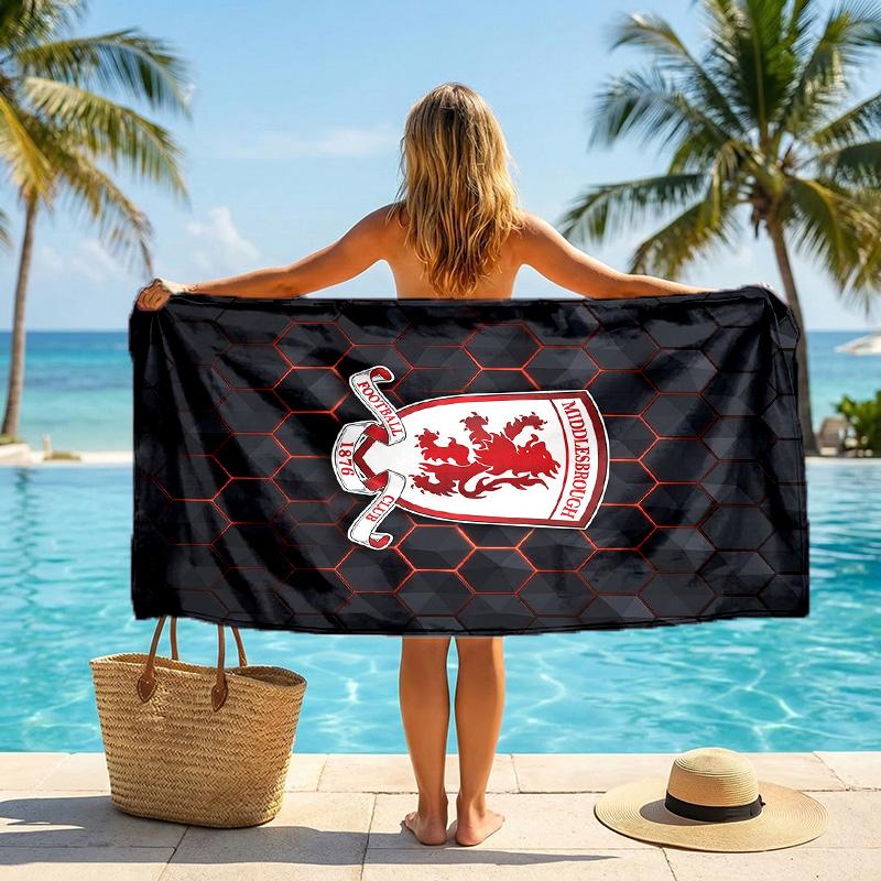 Stampa Middlesbrough FC Asciugamano da Spiaggia Quick Dry Microfibra Assorbente Portatile da Viaggio Asciugamano per Nuoto