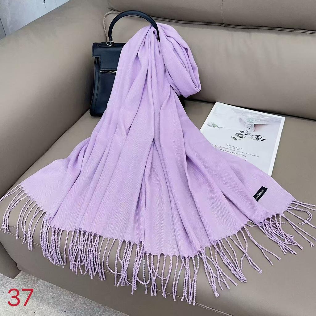 Damen Schal aus einfarbigem Imitationskaschmir, Damen einfarbiger warmer Schal, Stola, Winter Jahresversammlung Geschenk Schal