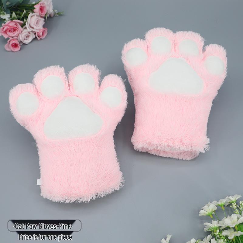 Japanese Cute Plush Cat Paw Cosplay Gloves