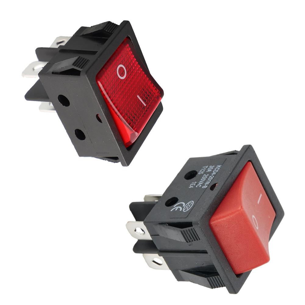 Set of Two 30A 250VAC Power Switch 4Pin with LED Indicator for Welding Machines and Electric Heater Applications