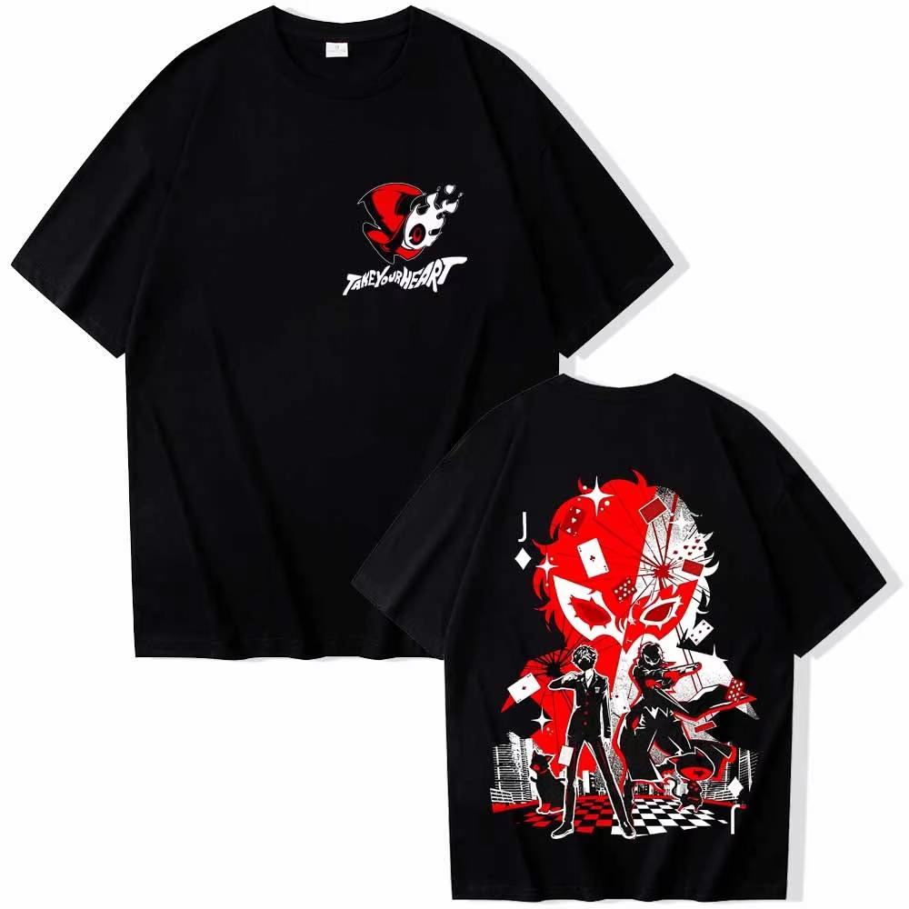 Vintage Persona 5 Goroakechi Tshirt Unisexs And Unisexs Harajuku Short Sleeve Oneck Casual Shirt Highquality Streetwear