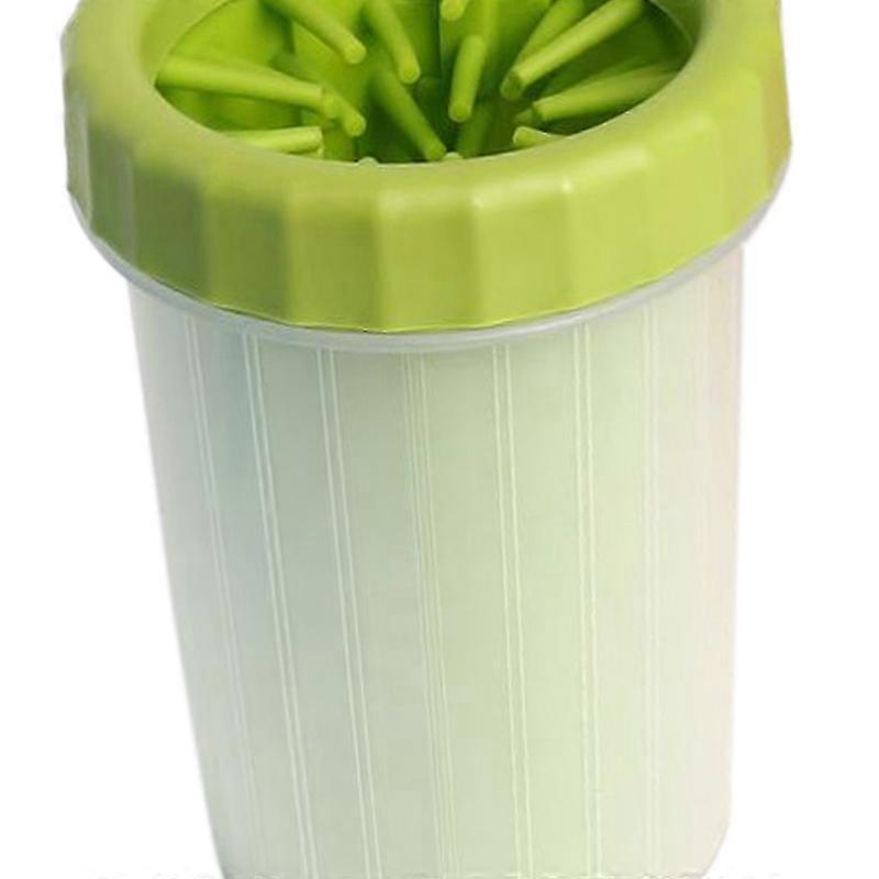 Pet Paw Washer Soft Bristles Deep Cleaning Portable Dog Cat Foot Cleaner Cup for Travel Camping Home Small Green