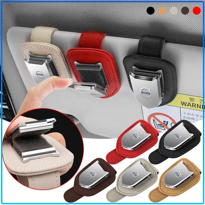 Auto Sun Visor Glasses Box Sunglasses Clip Card Ticket Holder Stand sticker For Volvo XC90 XC60 XC70 XC40 V90 V60 V40 C70 C30 S80