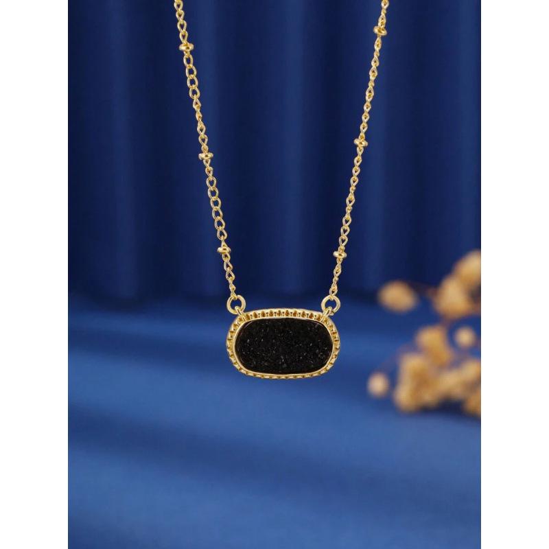 Oval Pendant Necklace, Fashionable European And American Design, Copper, Suitable For Girlfriend, Daily Wear